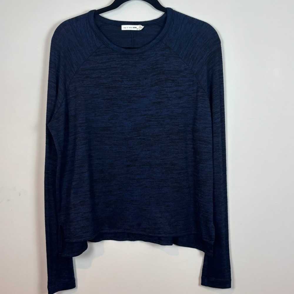 Rag & Bone Womens Dark Blue Pullover Long Sleeve Sweater Small Classic Preppy